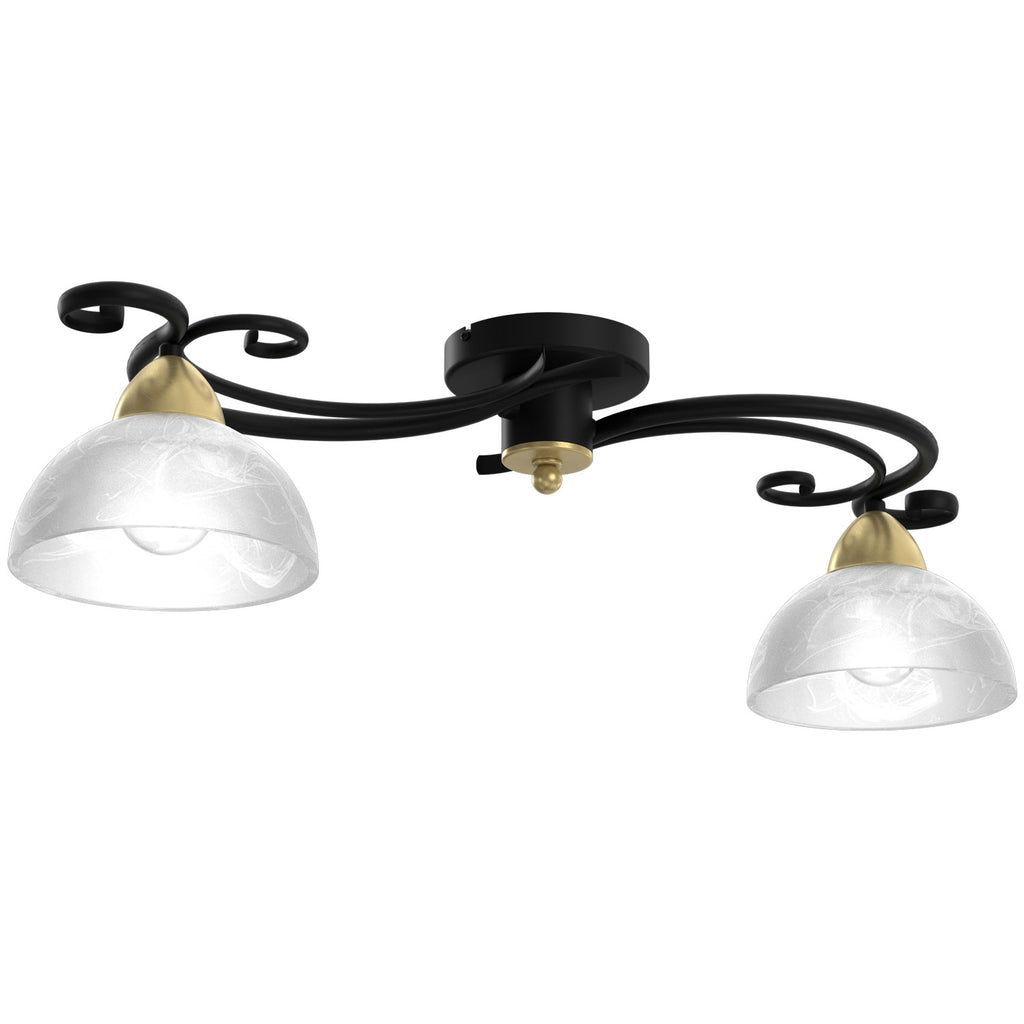 plafon Aurora black/brass 2xE27