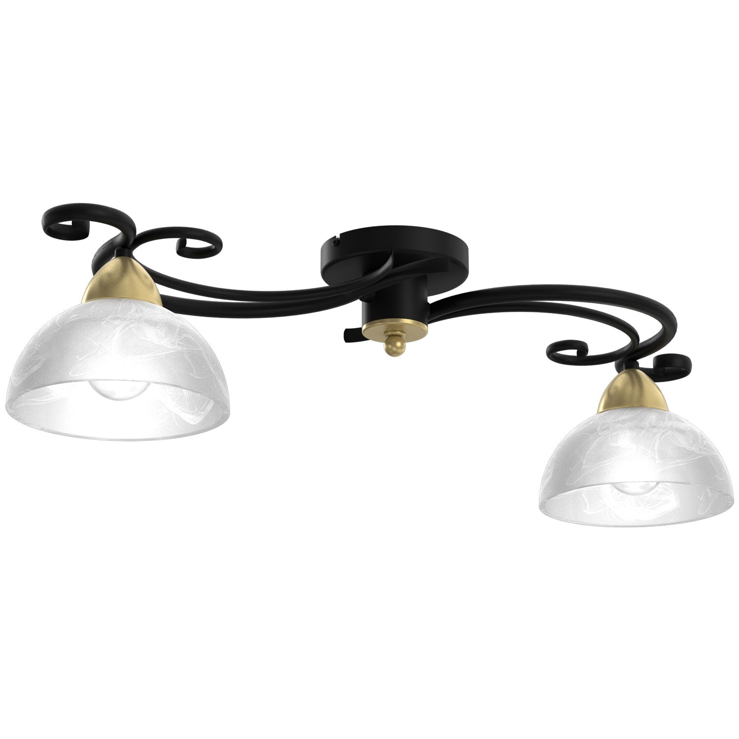 plafon Aurora black/brass 2xE27