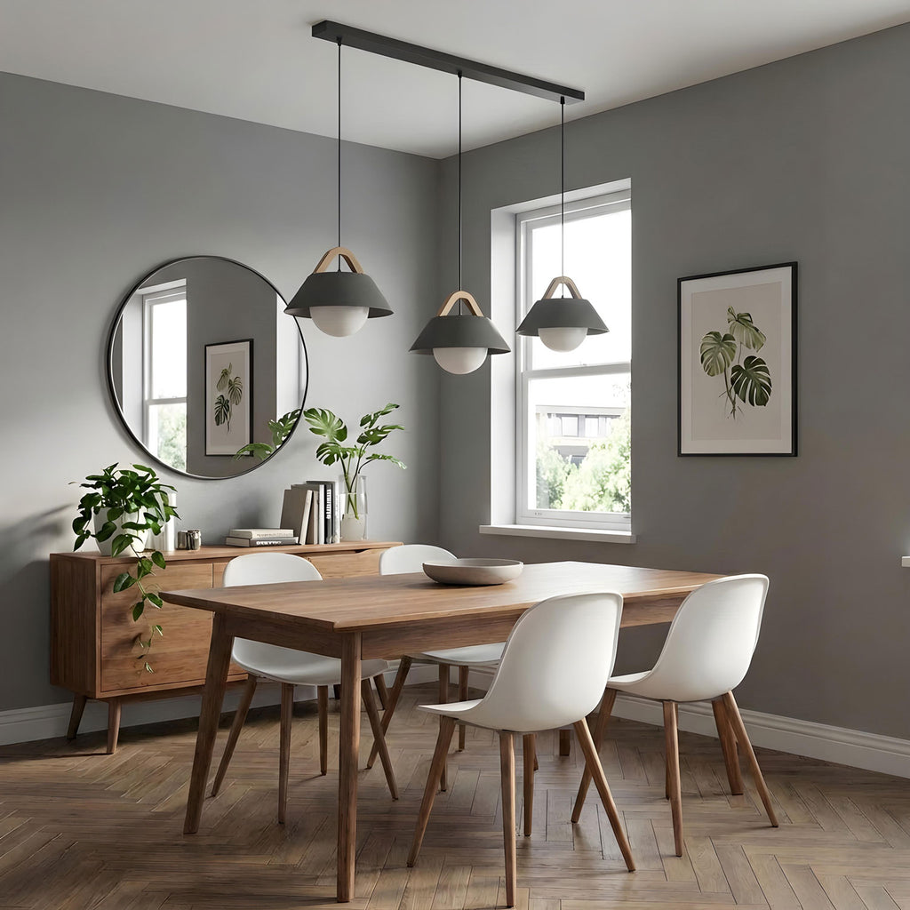 żyrandol Funda line bar 900x80 black/natural wood 3xE27