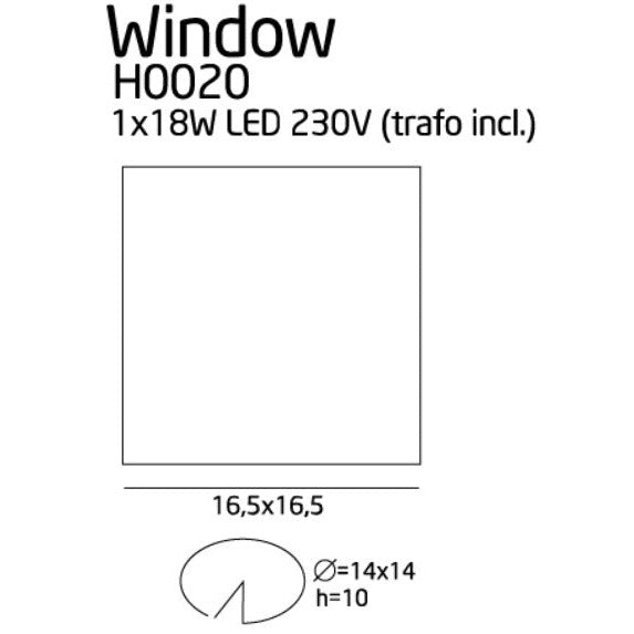 Maxlight Oprawa wpuszczana Window - Aluminium - Biały H0020