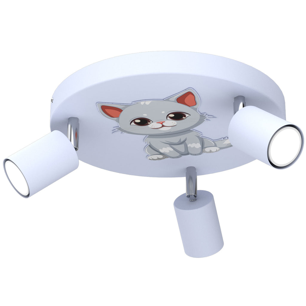 spot Fun Cat blue plate dia 300, 3xGU10