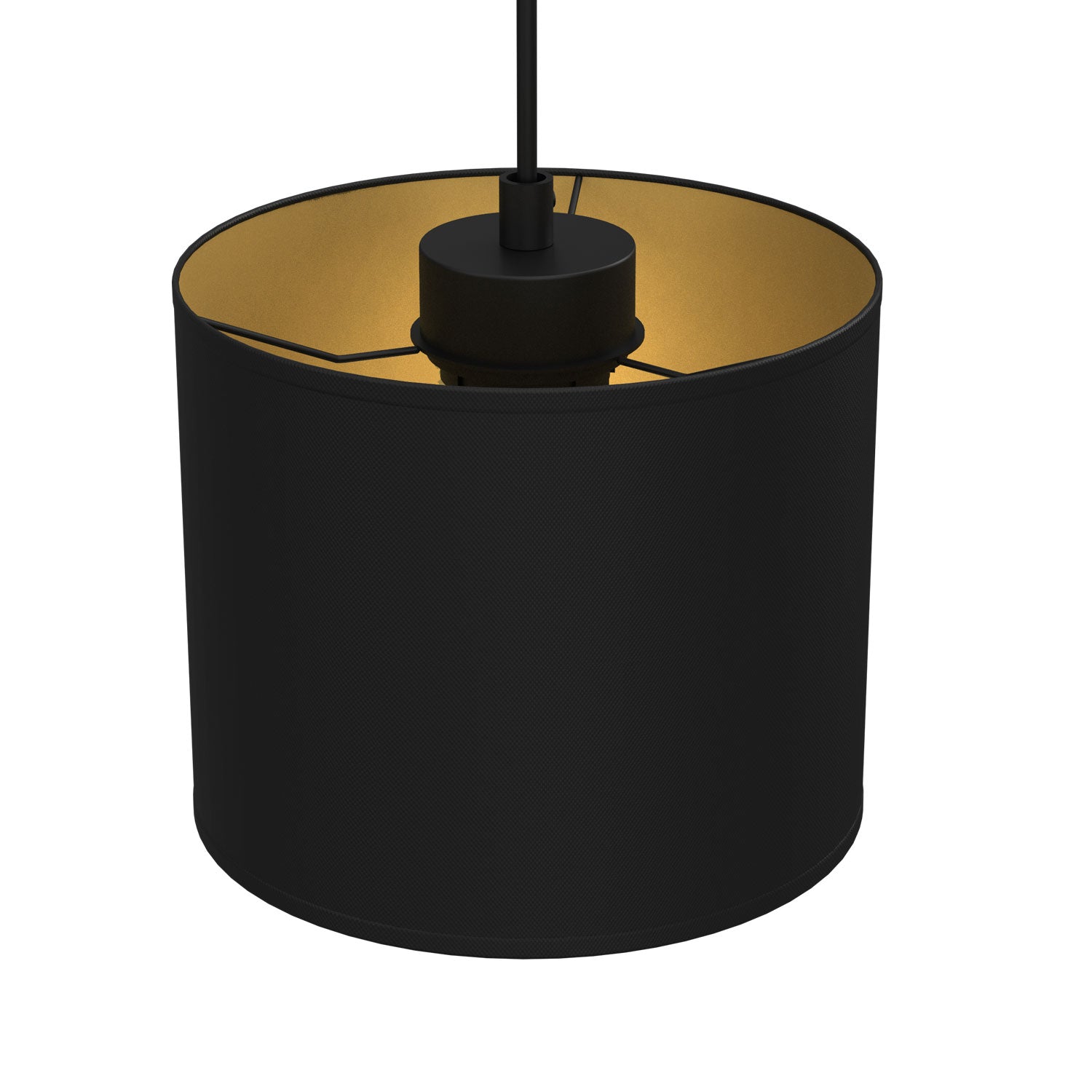 żyrandol Arden black, cylinder shade dia 180, h 150 black/gold 1xE27