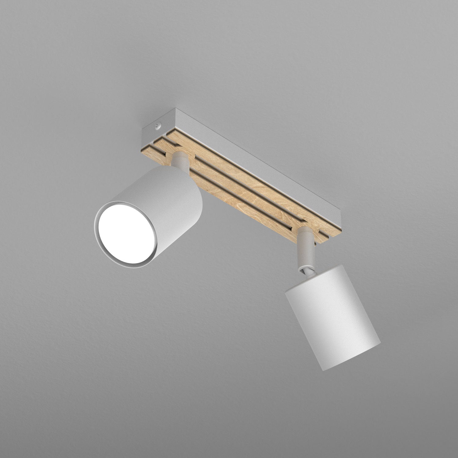 Spot Terra line 200 white/wood/white swivel 2xGU10 (Ceryfikat FSC 100%, SGSCH-COC-070615)