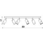spot Shift line bar 900, black/gold 6xGU10