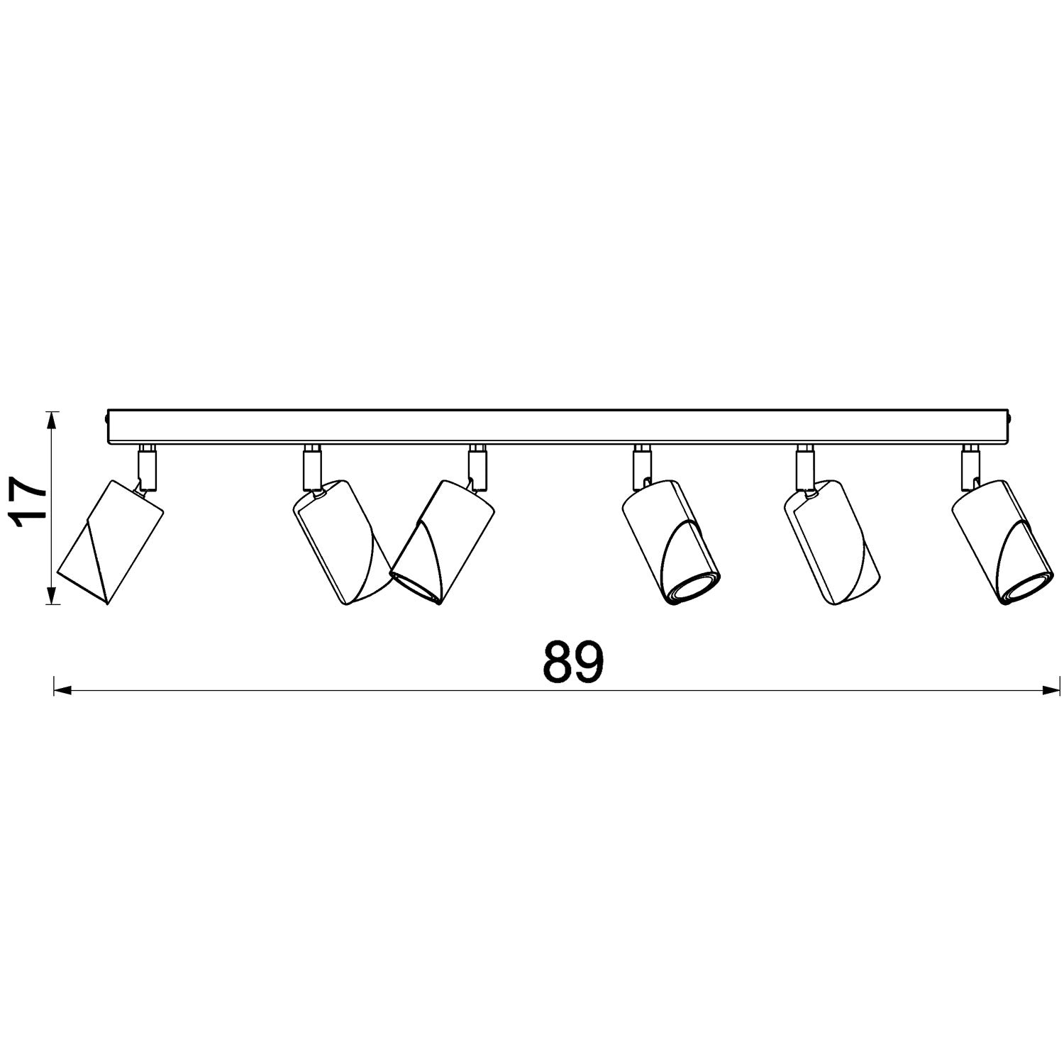 spot Shift line bar 900, black/gold 6xGU10