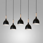 żyrandol line Noak wood black/natural wood 5xE27
