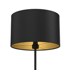 lampa podł. Arden prosta, black, cylinder shade dia 400, h 250 black/gold 1xE27