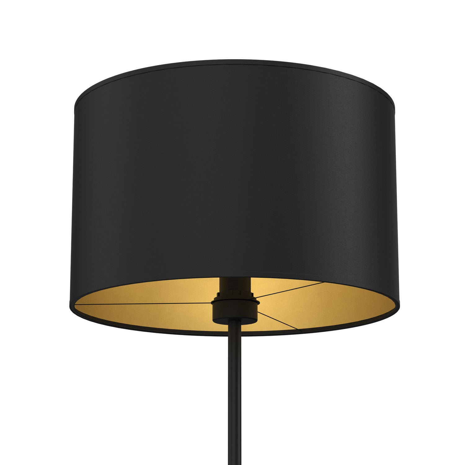 lampa podł. Arden prosta, black, cylinder shade dia 400, h 250 black/gold 1xE27