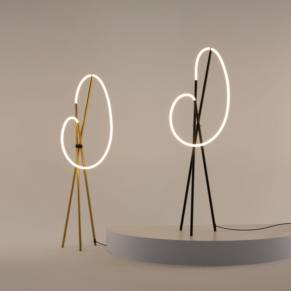 Maytoni Lampa podłogowa Crochet - Aluminium - Mosiądz MOD369FL-L36BS3K