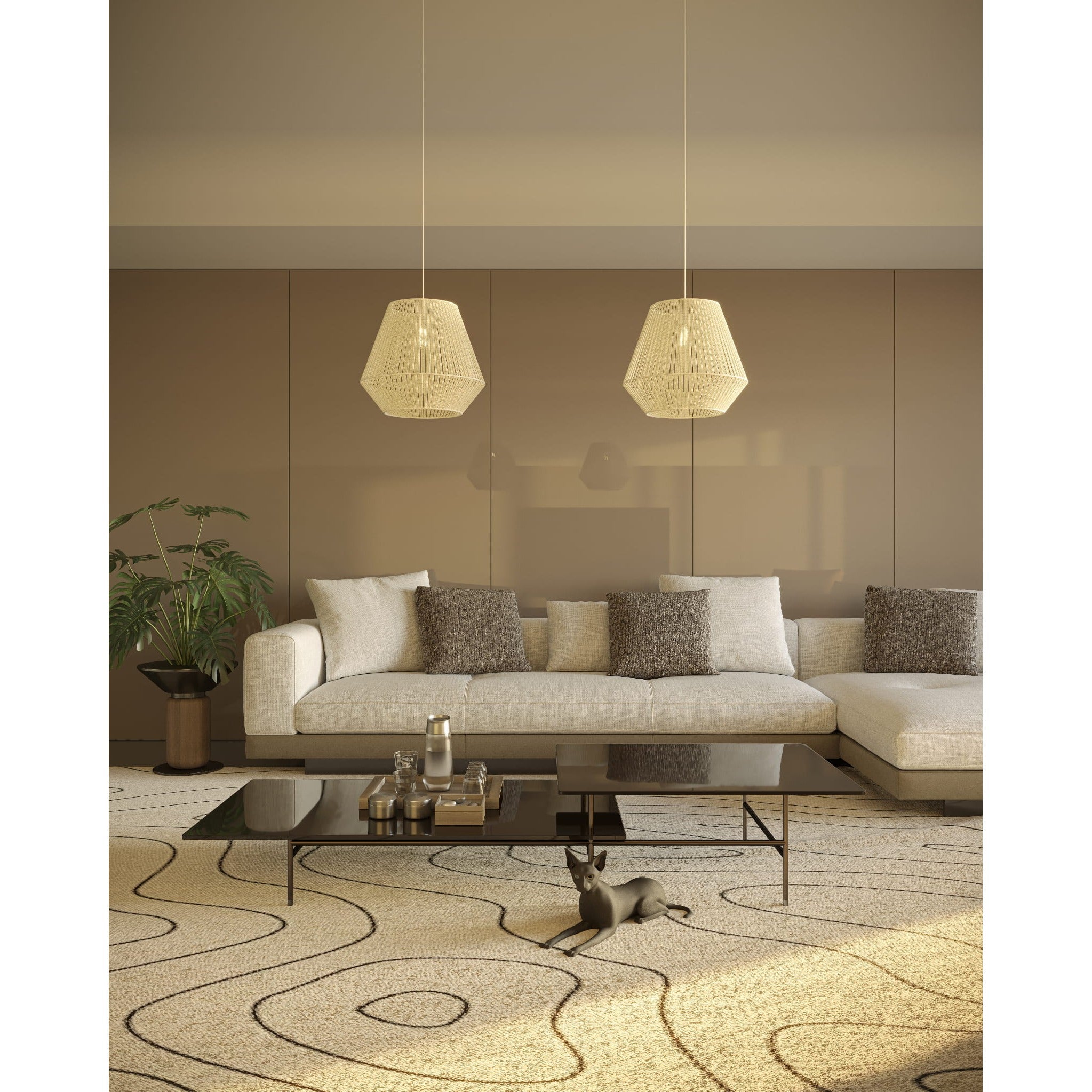 Maxlight Lampa wisząca Praslin II - Bawełna - Biały P0584