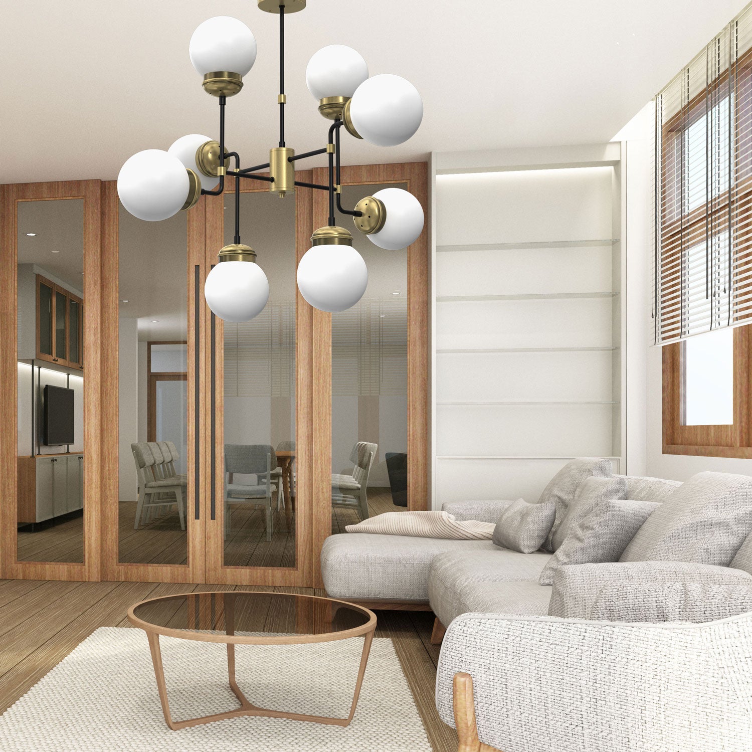 ceiling lamp Hydro opal dlass dia 160 mm 8xE27