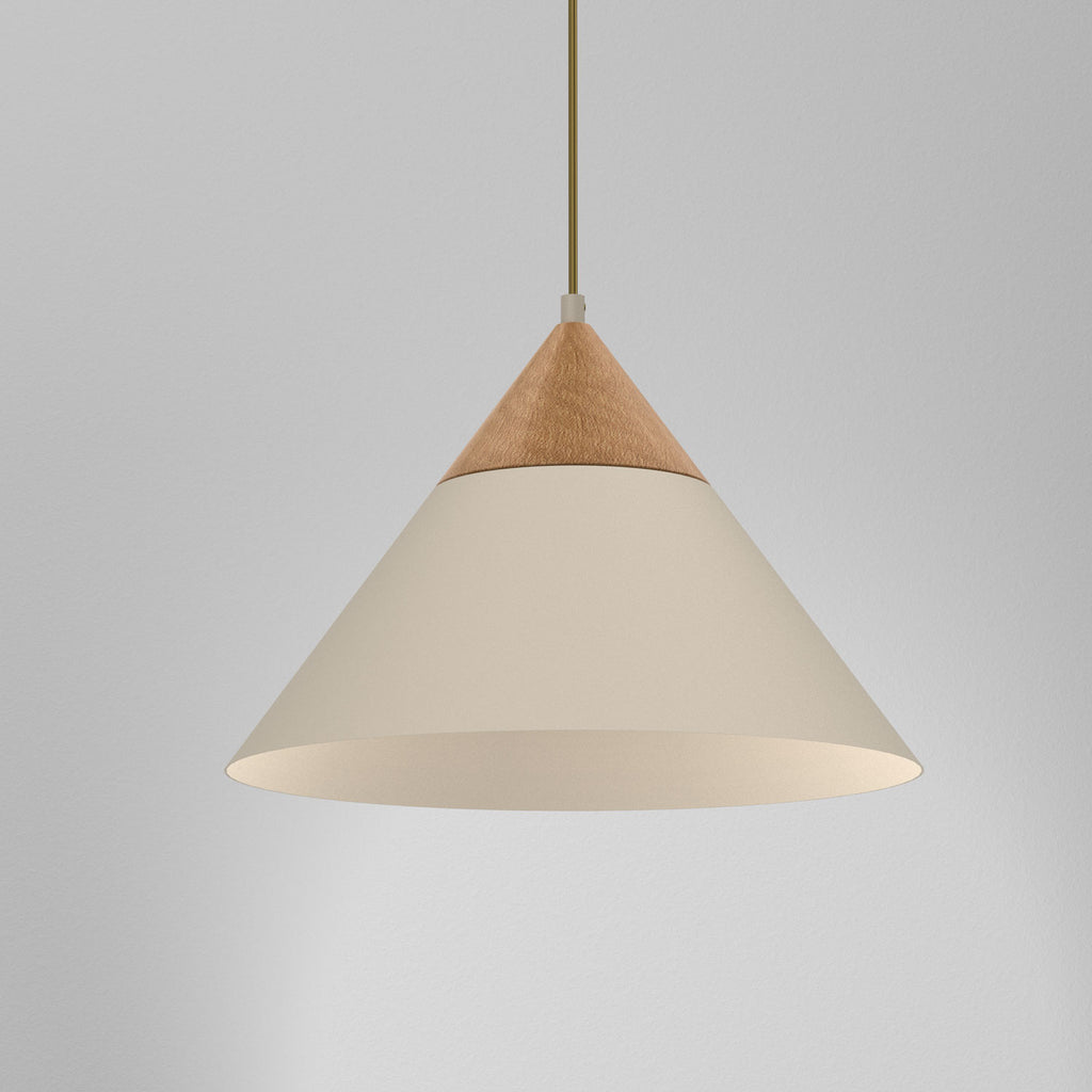 żyrandol Single beige/natural wood 1xE27 (Ceryfikat FSC 100%, SGSCH-COC-070615)
