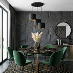 żyrandol Arden talerz dia 300, black, cylinder shade dia 180, h 150 black/gold 3xE27