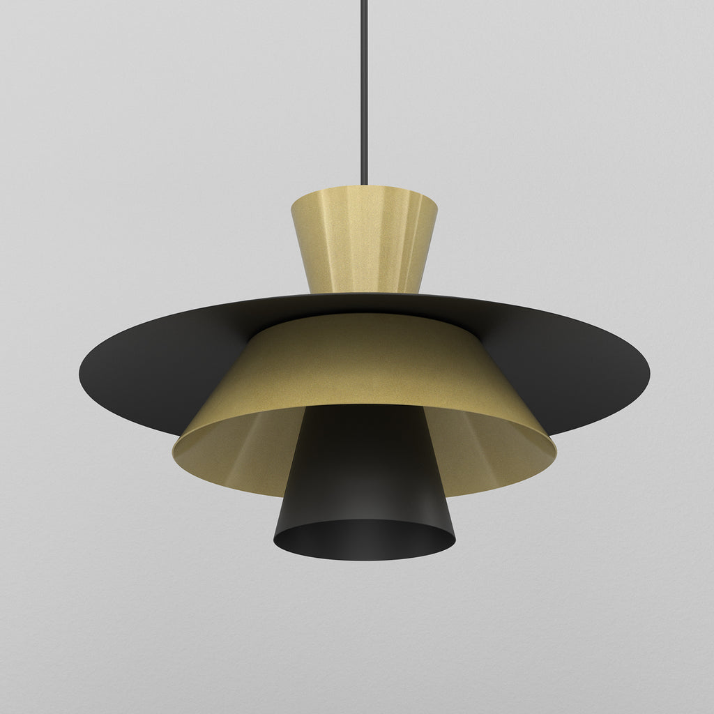 żyrandol Plato black/gold 1xE27