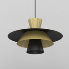 żyrandol Plato black/gold 1xE27