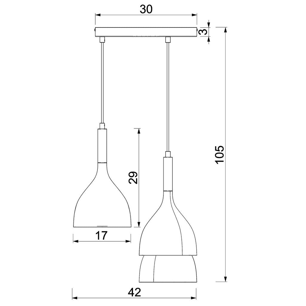 żyrandol talerz Noak black/natural wood 3xE27