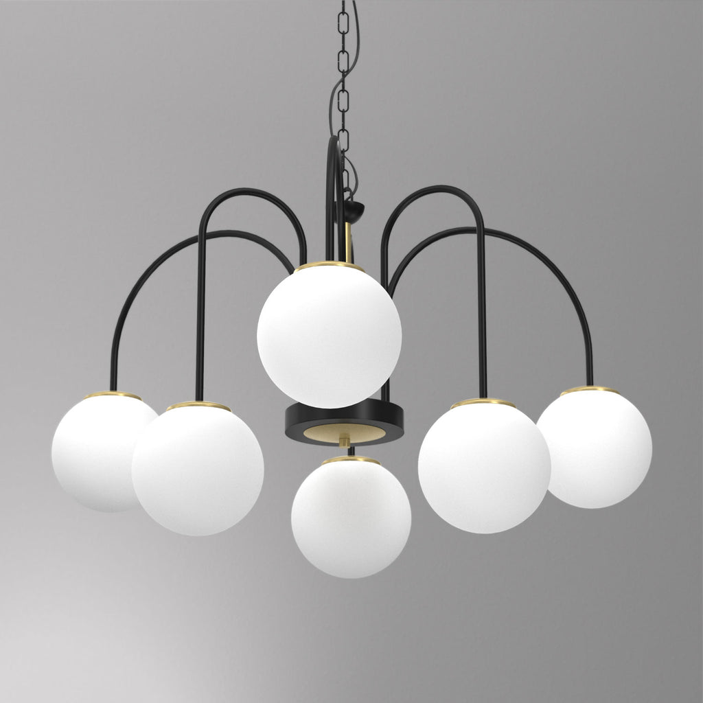 żyrandol Cambridge (glass 2815) black/brass 6xE14