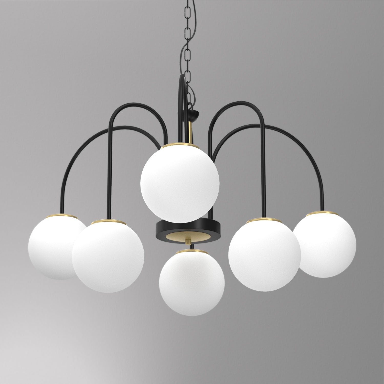 żyrandol Cambridge (glass 2815) black/brass 6xE14