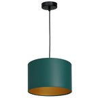 żyrandol Arden black, cylinder shade dia 250, h 170 green/gold 1xE27