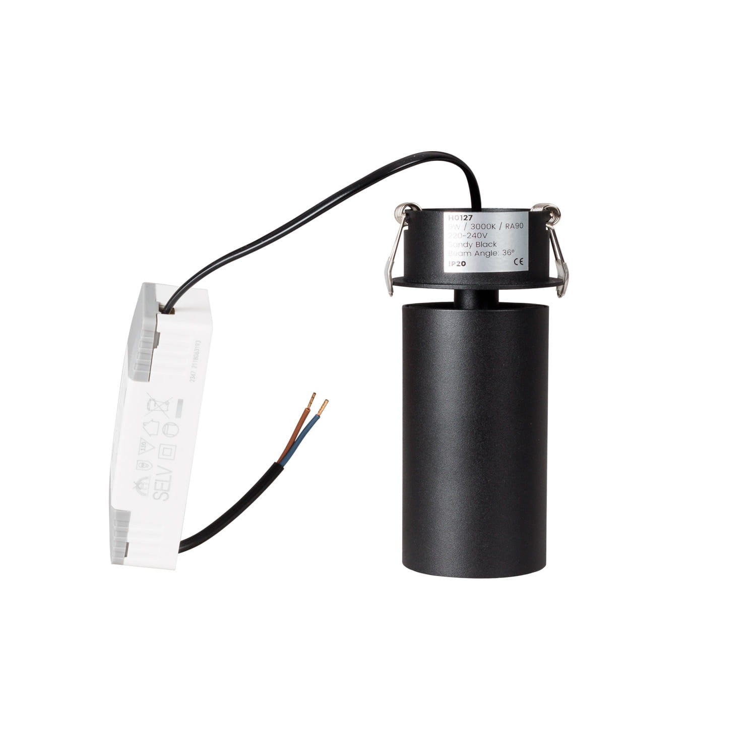 Maxlight Oprawa wpuszczana Halo D - Aluminium - Czarny H0127