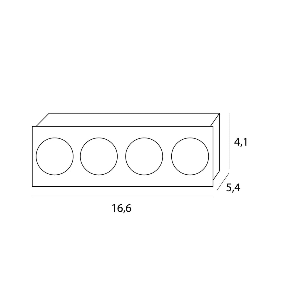 Maxlight Oprawa wpuszczana HM180 4L Modular moduł led 12W - Aluminium + plastik - Czarny HM180 4L