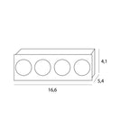 Maxlight Oprawa wpuszczana HM180 4L Modular moduł led 12W - Aluminium + plastik - Czarny HM180 4L