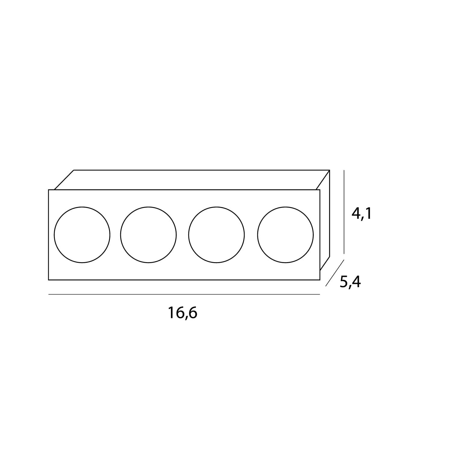 Maxlight Oprawa wpuszczana HM180 4L Modular moduł led 12W - Aluminium + plastik - Czarny HM180 4L