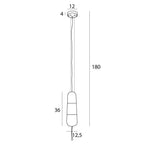 Maxlight Lampa wisząca Mauri - Metal + szkło transparentne - Czarny + szkło transparentne P0588