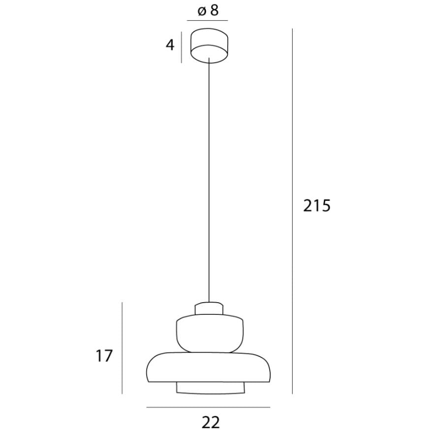 Maxlight Lampa wisząca Signature C - Metal + szkło - Mosiądz + szkło bursztynowe P0603
