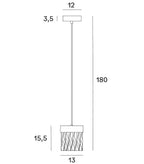 Maxlight Lampa wisząca Vetro - Stal nierdzewna + szkło - Złoty szczotkowany P0573D
