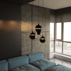 Maxlight Lampa wisząca Cometshine - Aluminium + akryl - Czarny + złoty P0471