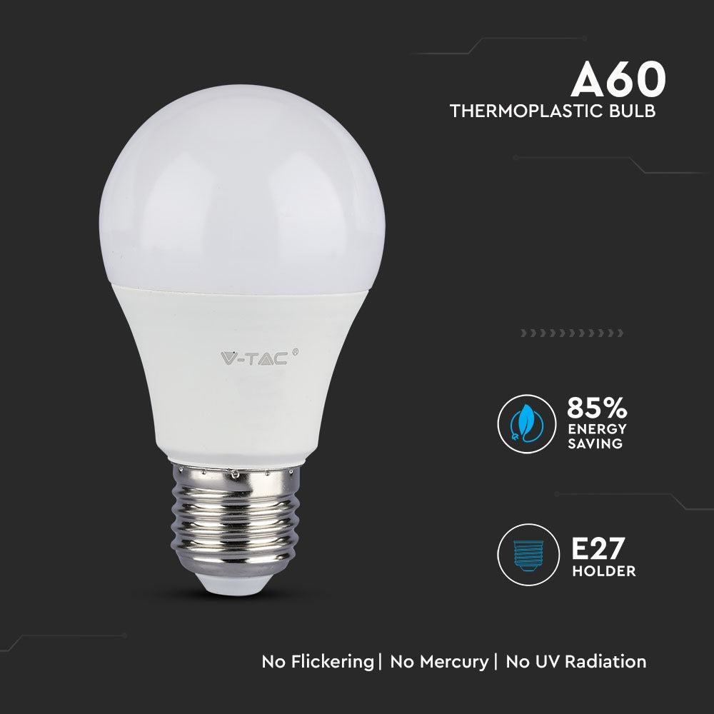 6.5W A60 Żarówka LED / Chip SAMSUNG / Barwa:3000K / Klasa: A++ / Trzonek:E27