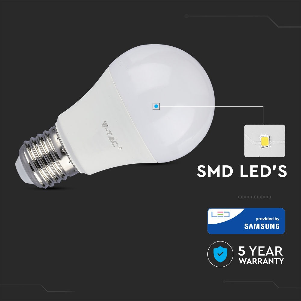 8.5W A60 Żarówka LED / Chip SAMSUNG / Barwa:3000K / Klasa: A++ / Trzonek:E27