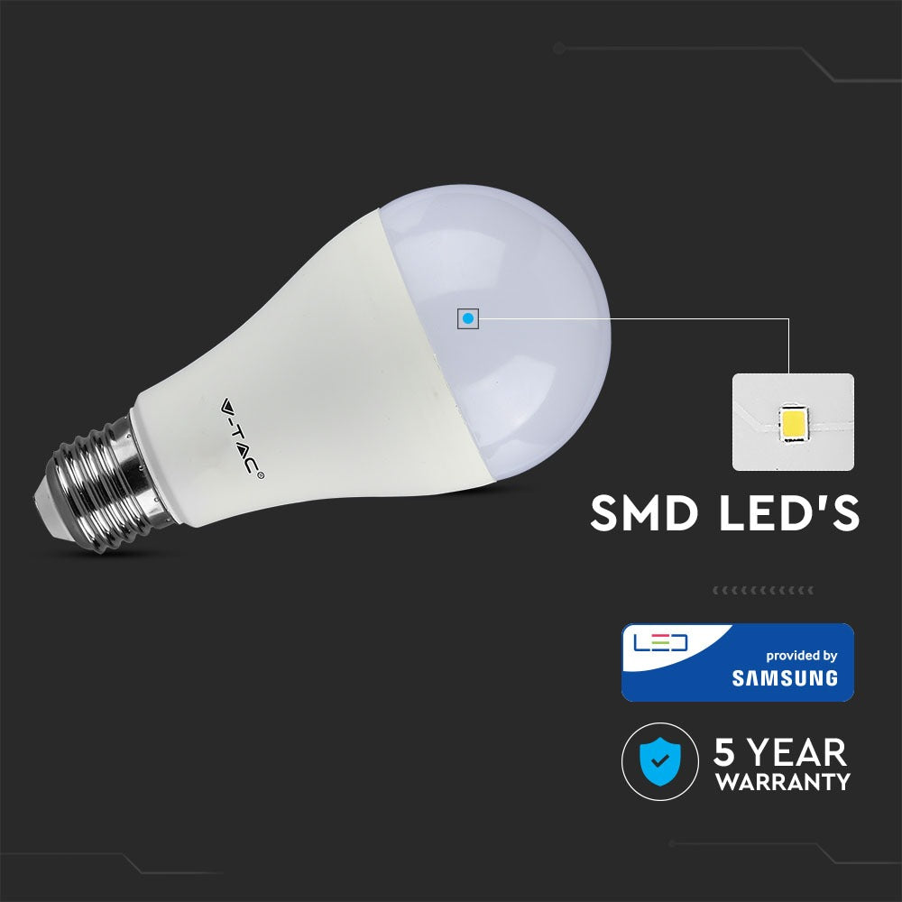 12W A65 Żarówka LED / Chip SAMSUNG / Barwa:3000K / Klasa: A++ / Trzonek:E27