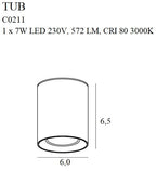 Maxlight Oprawa natynkowa Tub + Pierścień ozdobny RC0155/C0156 - Metal - Czarny C0211