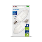 5.5W C35 Żarówka LED / Barwa:6400K / Blister 2 szt. / Trzonek E14