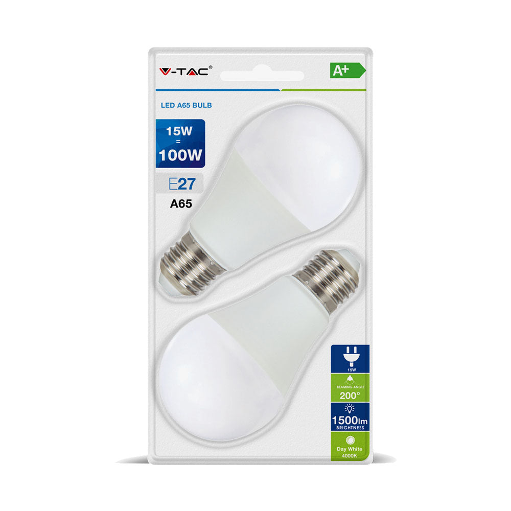 15W A65 Żarówka LED / Barwa:2700K / Blister 2 szt. / Trzonek E27