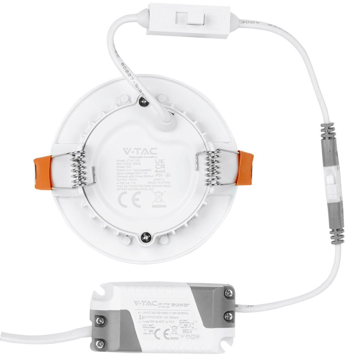 3W Mini panel LED / Barwa: 3w1 / Kształt: Okrągły